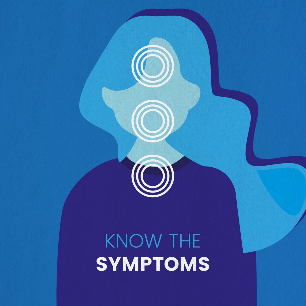 Illustration d'une femme et symptômes des céphalées de tension